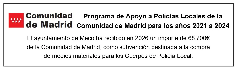 Noticia  Programa de Apoyo a Policías Locales de la Comunidad de Madrid